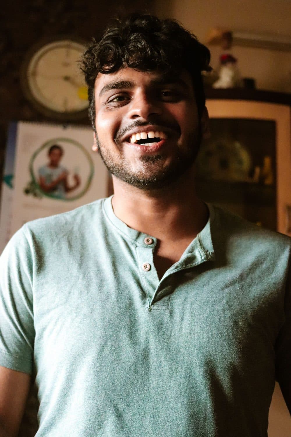 A man with a cheerful smile